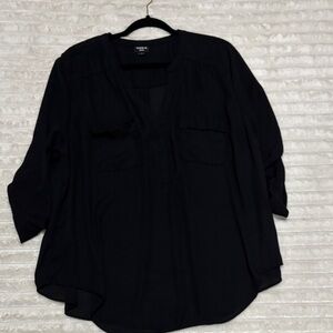 Torrid Black V-Neck Blouse